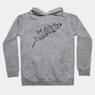 Black feather outline Hoodie